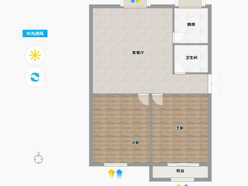 山东省-青岛市-半窑新村-95.70-户型库-采光通风