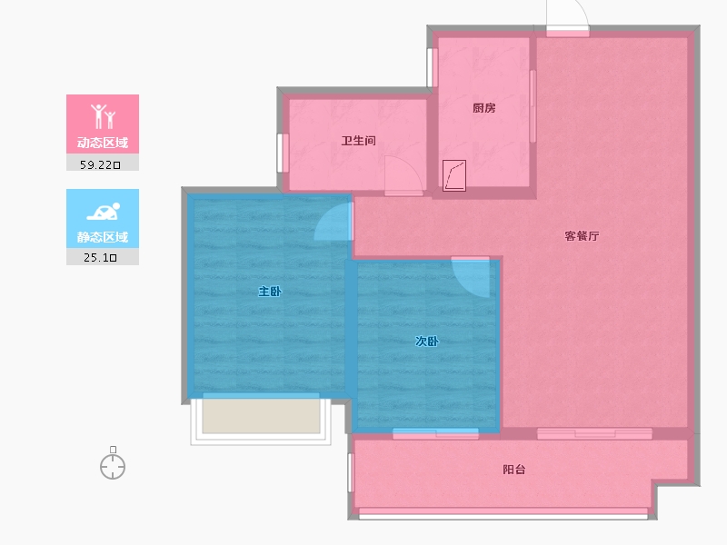 福建省-龙岩市-融创观樾台-76.00-户型库-动静分区