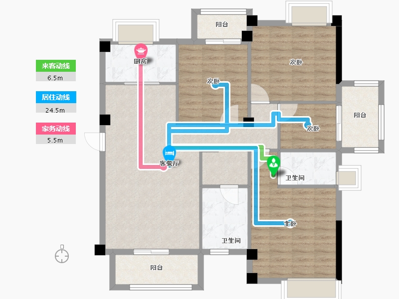 福建省-宁德市-福鼎盛大庄园-104.11-户型库-动静线