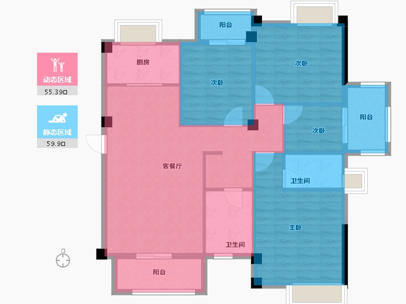 福建省-宁德市-福鼎盛大庄园-104.11-户型库-动静分区