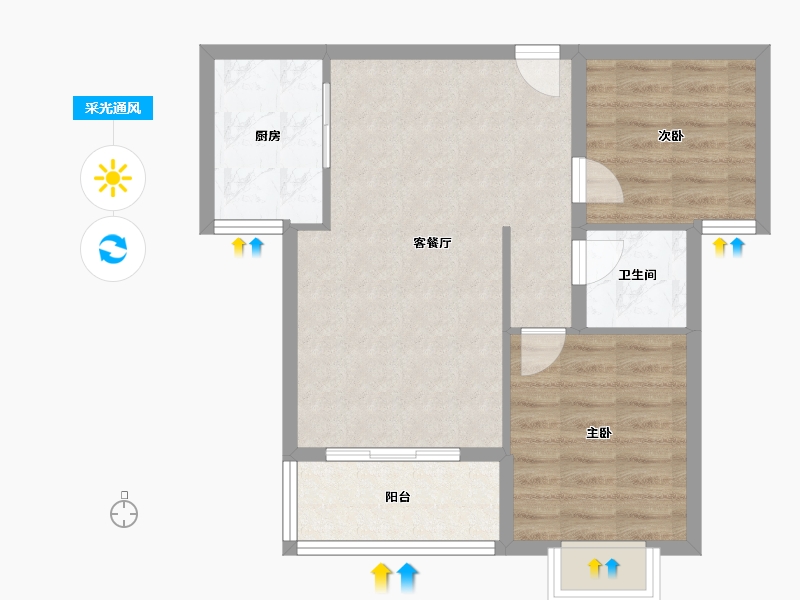 福建省-南平市-武夷山百花欣苑公园里-62.00-户型库-采光通风