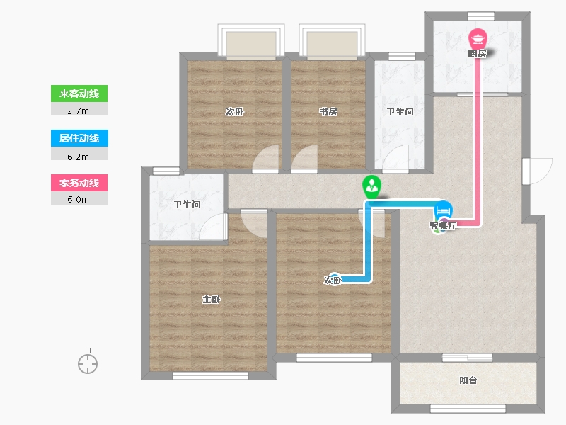 江苏省-扬州市-邗建和瑞苑-100.99-户型库-动静线