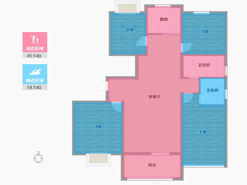 江苏省-扬州市-邗建和瑞苑-111.00-户型库-动静分区