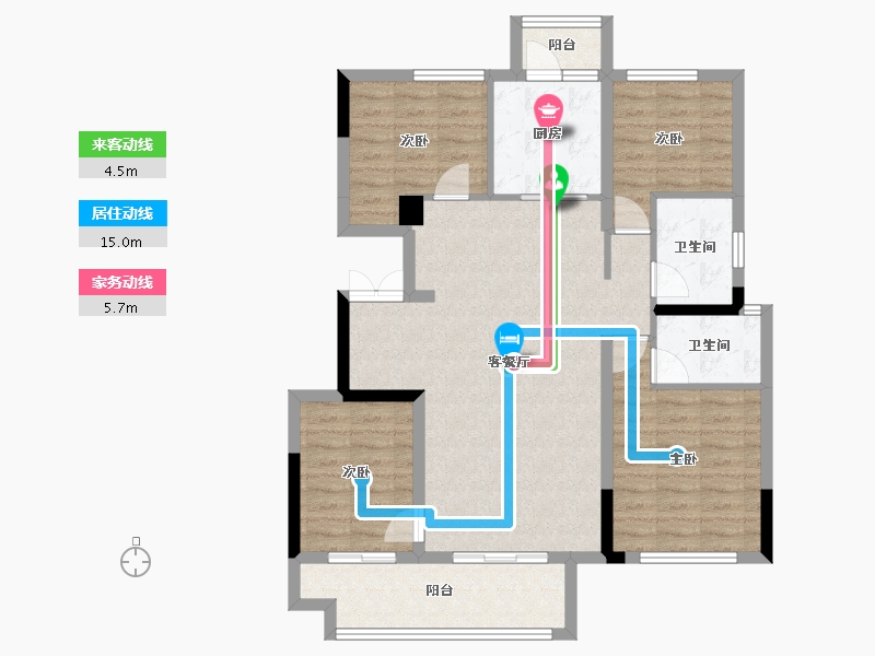 四川省-成都市-德信中鑫海邑城大院-99.49-户型库-动静线