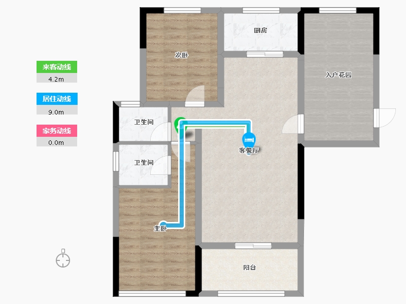 辽宁省-鞍山市-鸿升壹号公馆-90.57-户型库-动静线