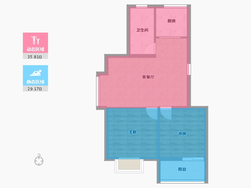 江苏省-扬州市-邗建和瑞苑-58.42-户型库-动静分区