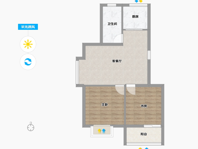 江苏省-扬州市-邗建和瑞苑-58.42-户型库-采光通风