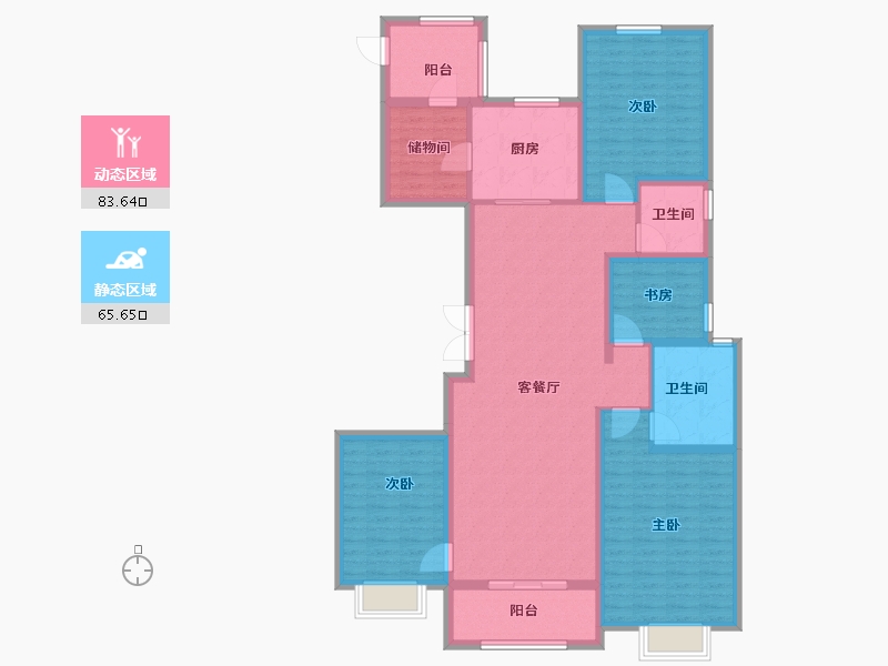 山西省-太原市-怡佳·天一城-134.40-户型库-动静分区