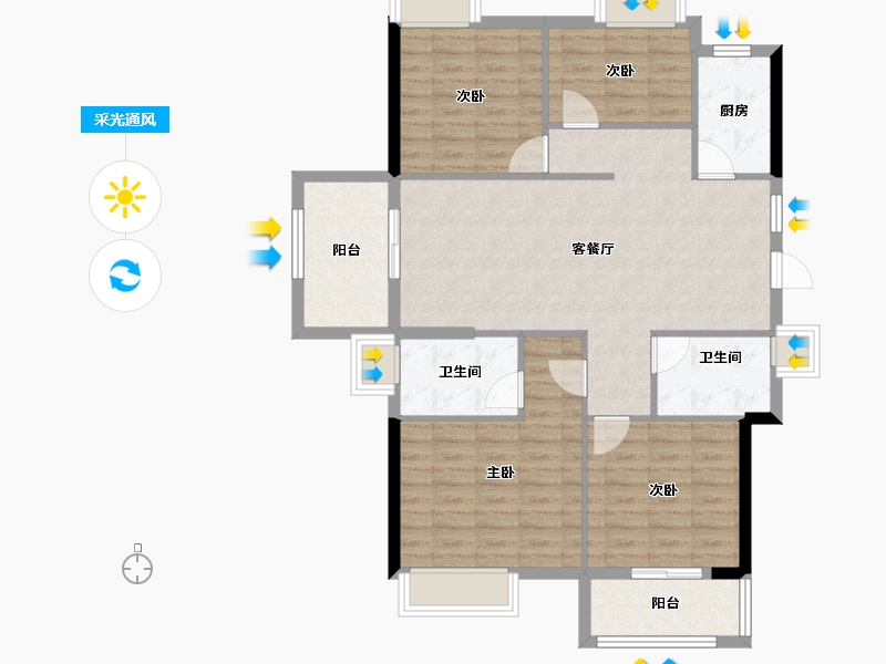 福建省-宁德市-福鼎盛大庄园-103.20-户型库-采光通风