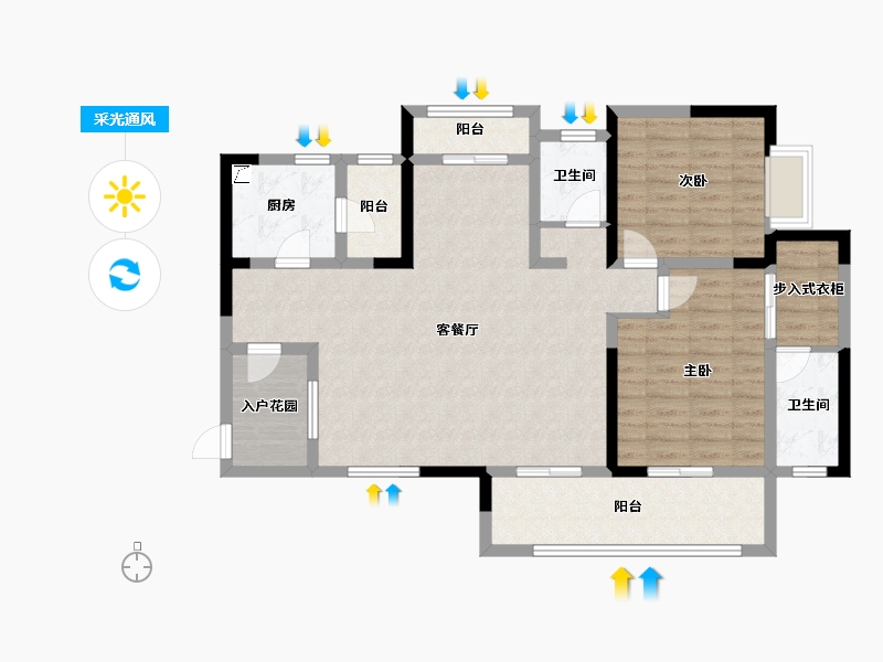 四川省-成都市-棠湖泊林城南郡​-100.81-户型库-采光通风