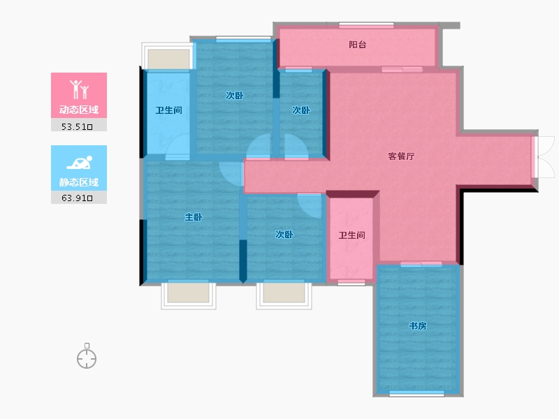 四川省-遂宁市-滨江河畔·河东-103.79-户型库-动静分区