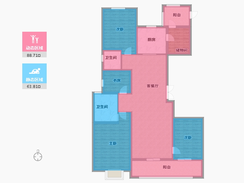 山西省-太原市-怡佳·天一城-136.80-户型库-动静分区