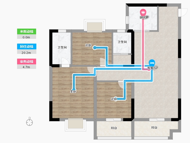 江苏省-扬州市-宝应碧桂园天悦公馆-87.99-户型库-动静线