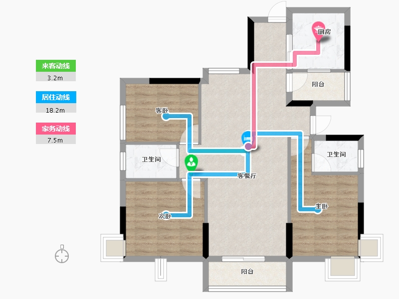 湖北省-咸宁市-璟湖世纪城-82.22-户型库-动静线