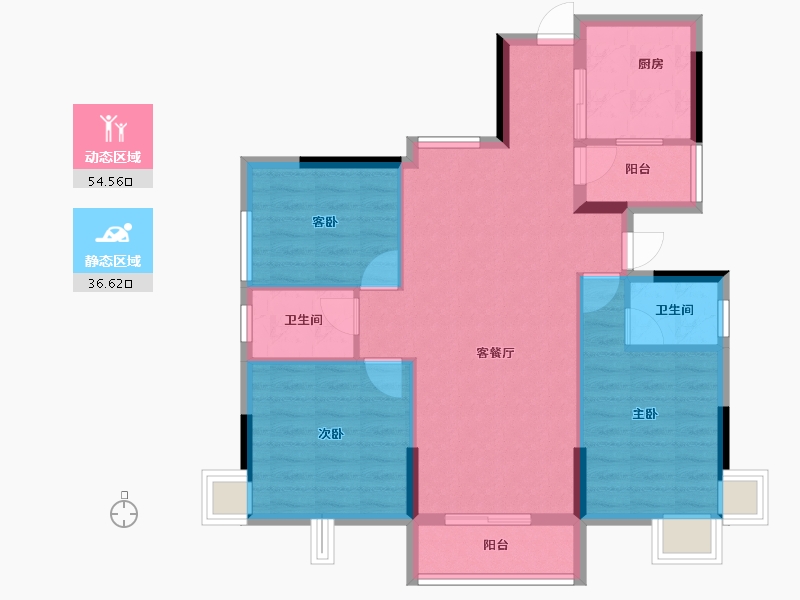 湖北省-咸宁市-璟湖世纪城-82.22-户型库-动静分区