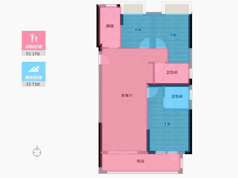 湖北省-荆州市-金辉楚樾云著-80.10-户型库-动静分区