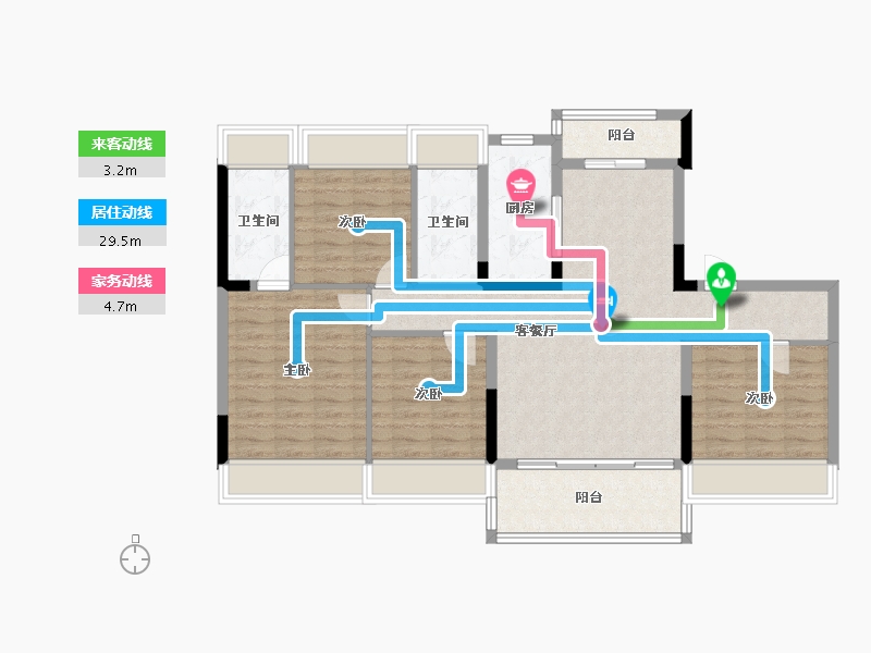 湖南省-湘西土家族苗族自治州-吉首碧桂园-101.31-户型库-动静线