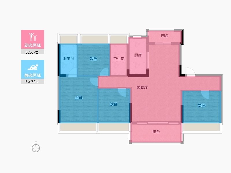 湖南省-湘西土家族苗族自治州-吉首碧桂园-101.31-户型库-动静分区