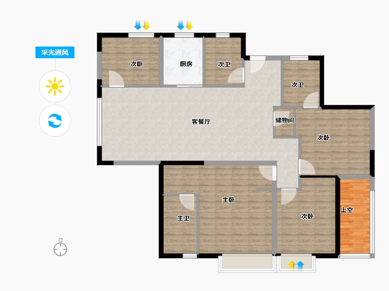 湖南省-株洲市-第四代住房未来社区-148.86-户型库-采光通风