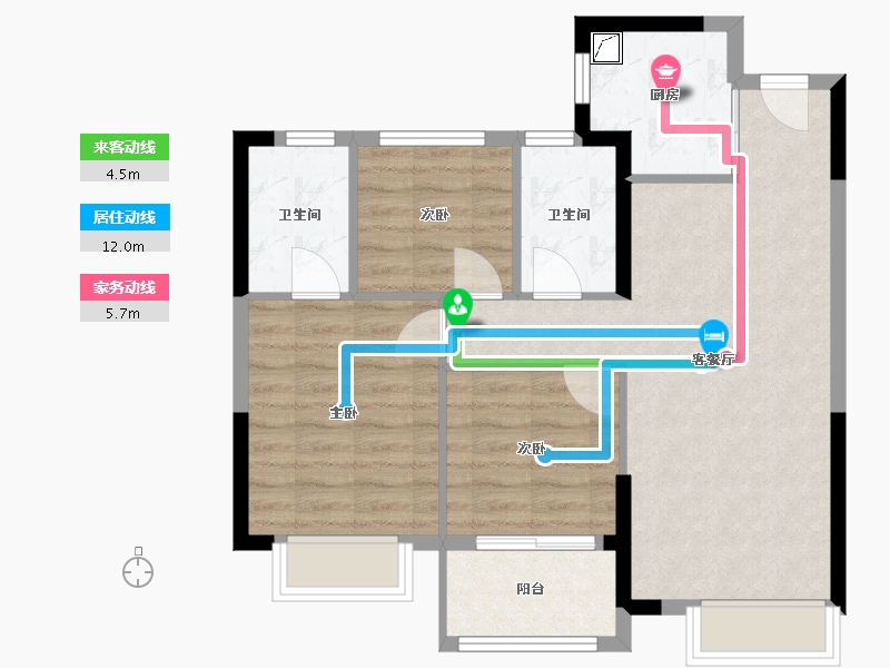 福建省-龙岩市-德兴印象铂郡-71.20-户型库-动静线