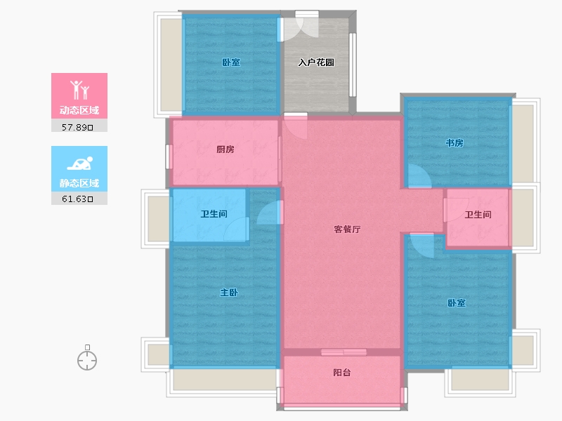 广东省-中山市-金帝世纪城-115.00-户型库-动静分区