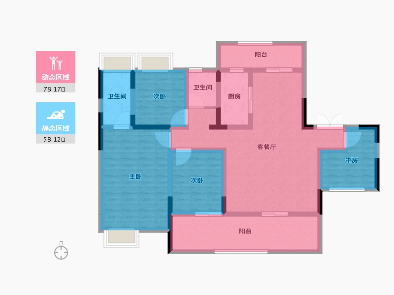 四川省-遂宁市-滨江河畔·河东-121.04-户型库-动静分区