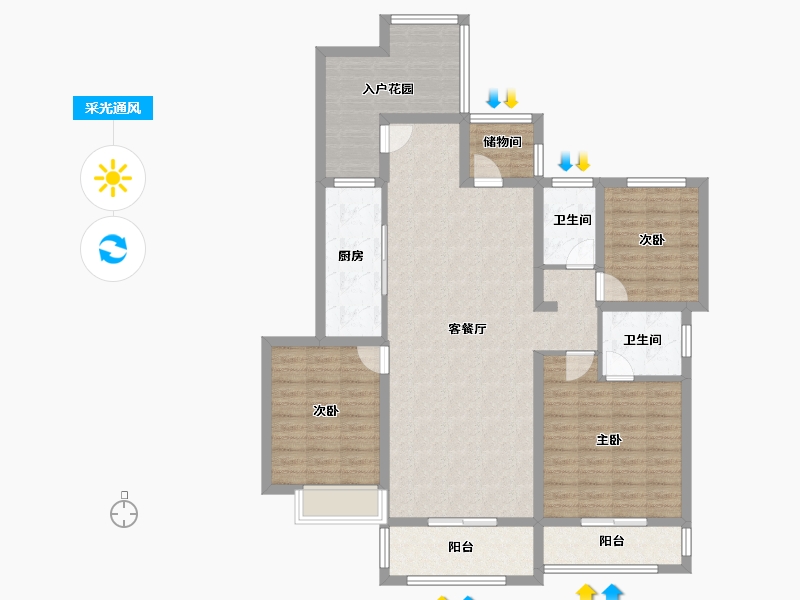 安徽省-宿州市-乾元山庄·藏珑府-121.05-户型库-采光通风