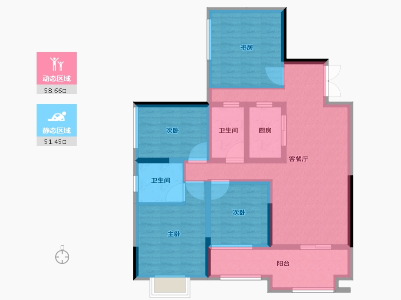 四川省-遂宁市-滨江河畔·河东-96.82-户型库-动静分区