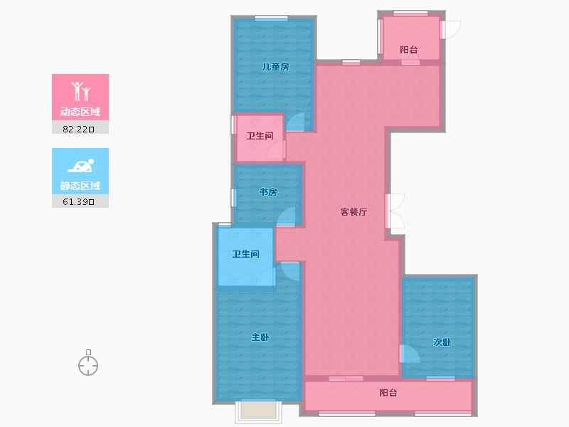 山西省-太原市-怡佳·天一城-128.60-户型库-动静分区