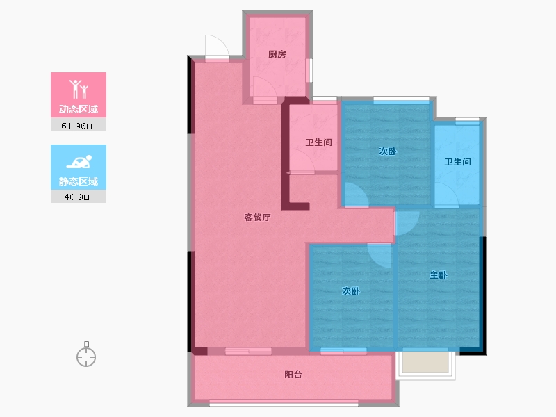 湖北省-孝感市-加泰北美金海岸-92.00-户型库-动静分区