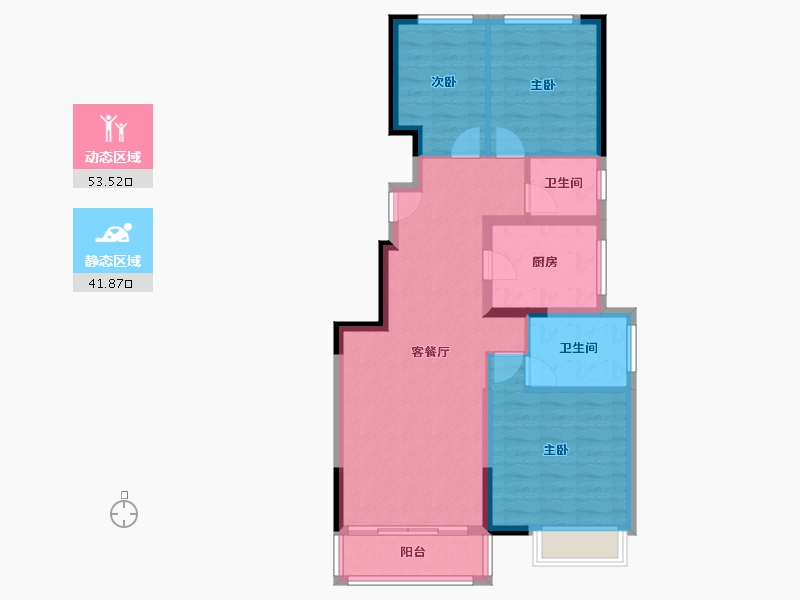 北京-北京市-金地·璟宸-85.64-户型库-动静分区