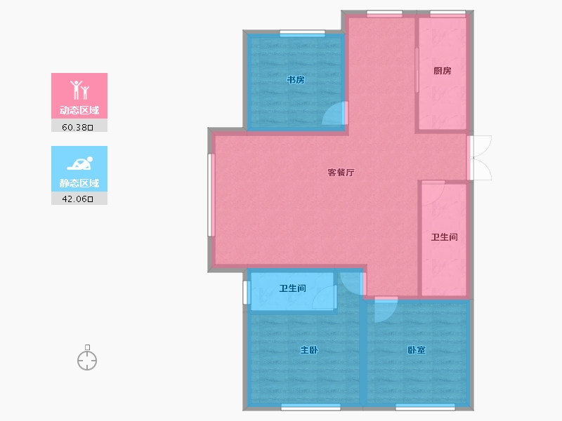 黑龙江省-牡丹江市-星河传说花园城-92.41-户型库-动静分区