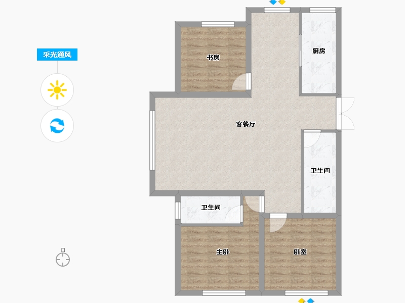 黑龙江省-牡丹江市-星河传说花园城-92.41-户型库-采光通风