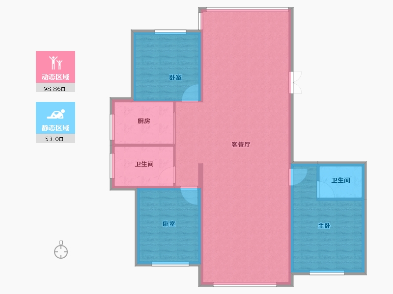 黑龙江省-牡丹江市-星河传说花园城-140.00-户型库-动静分区