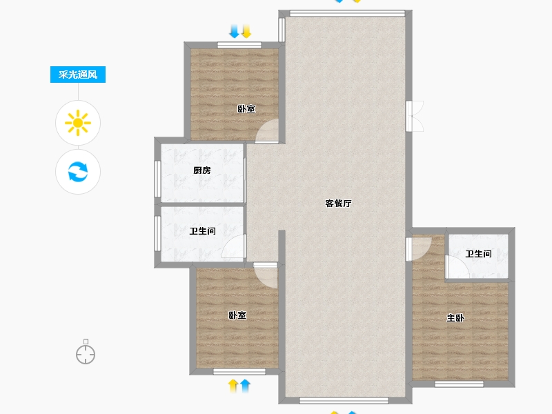 黑龙江省-牡丹江市-星河传说花园城-140.00-户型库-采光通风