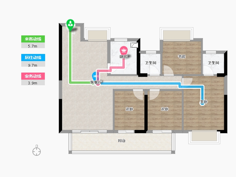 福建省-龙岩市-书华文郡-92.03-户型库-动静线