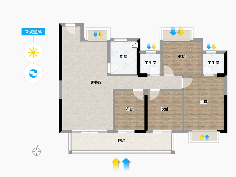 福建省-龙岩市-书华文郡-92.03-户型库-采光通风