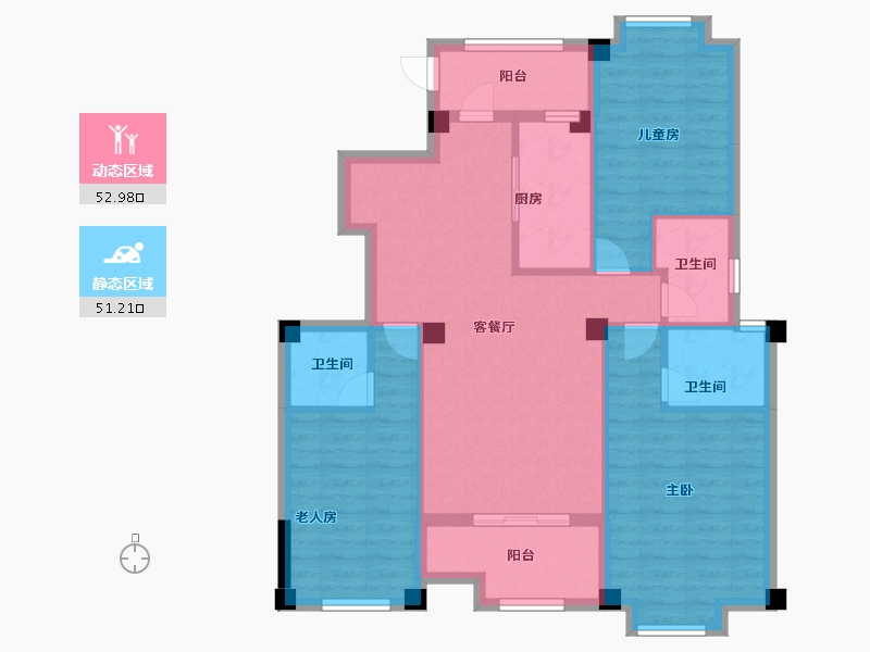 福建省-宁德市-龙芝富春茶城-92.80-户型库-动静分区