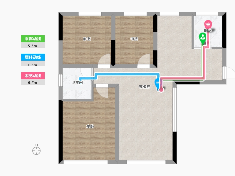 吉林省-吉林市-苏宁•悦兰湾-74.40-户型库-动静线