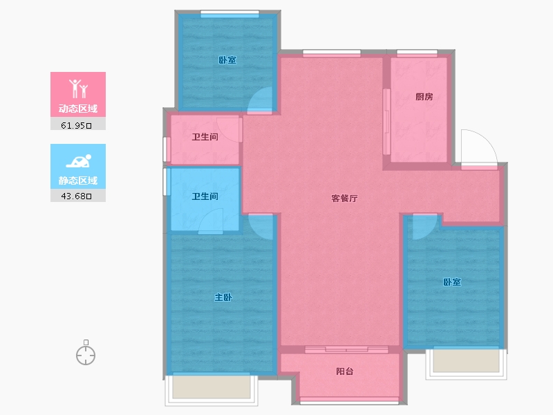 山东省-德州市-东城壹号院-94.98-户型库-动静分区