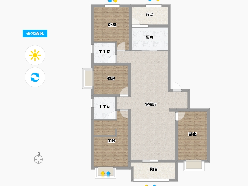 山西省-太原市-山投·青运城-124.22-户型库-采光通风