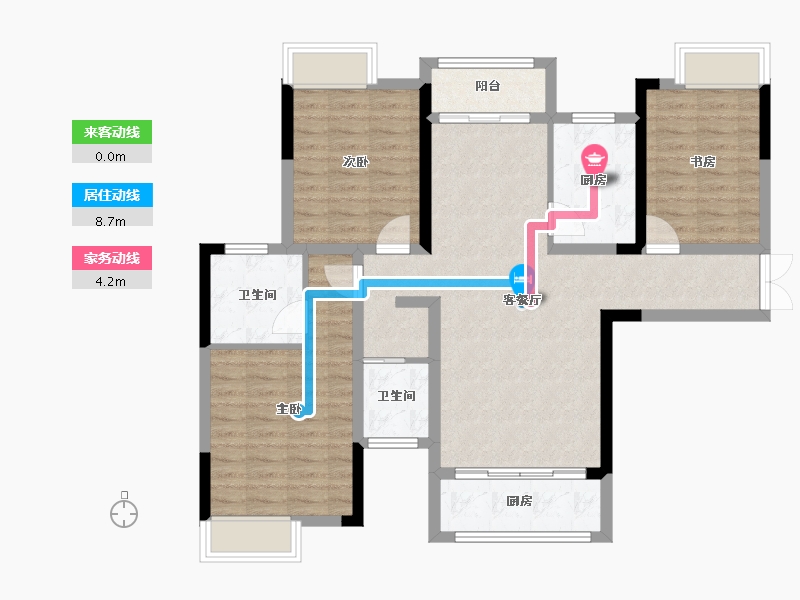 湖南省-常德市-宏泰·玖州府-95.77-户型库-动静线