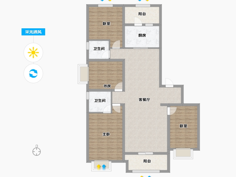 山西省-太原市-山投·青运城-124.82-户型库-采光通风