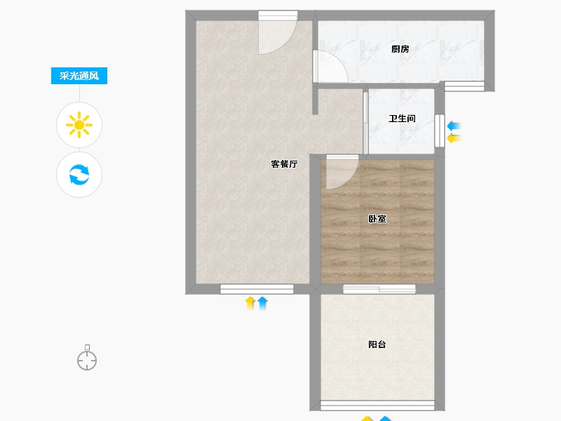 河南省-洛阳市-城筑伊河源-44.60-户型库-采光通风