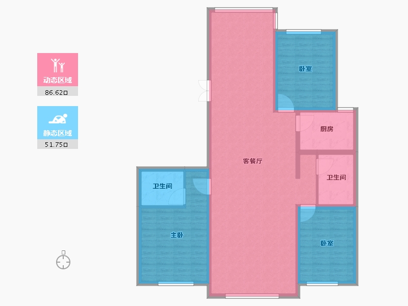 黑龙江省-牡丹江市-星河传说花园城-125.80-户型库-动静分区