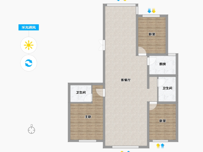 黑龙江省-牡丹江市-星河传说花园城-125.80-户型库-采光通风