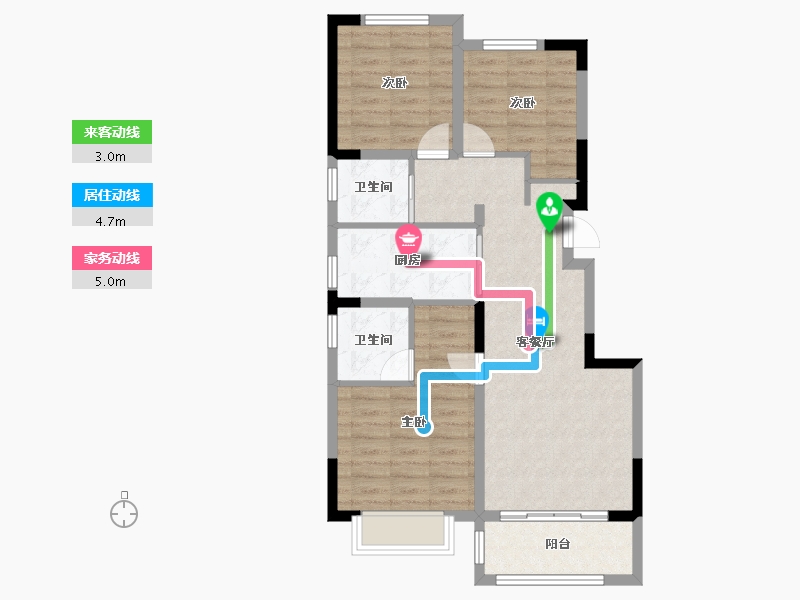 河南省-洛阳市-洛阳建业鸾州府-76.00-户型库-动静线