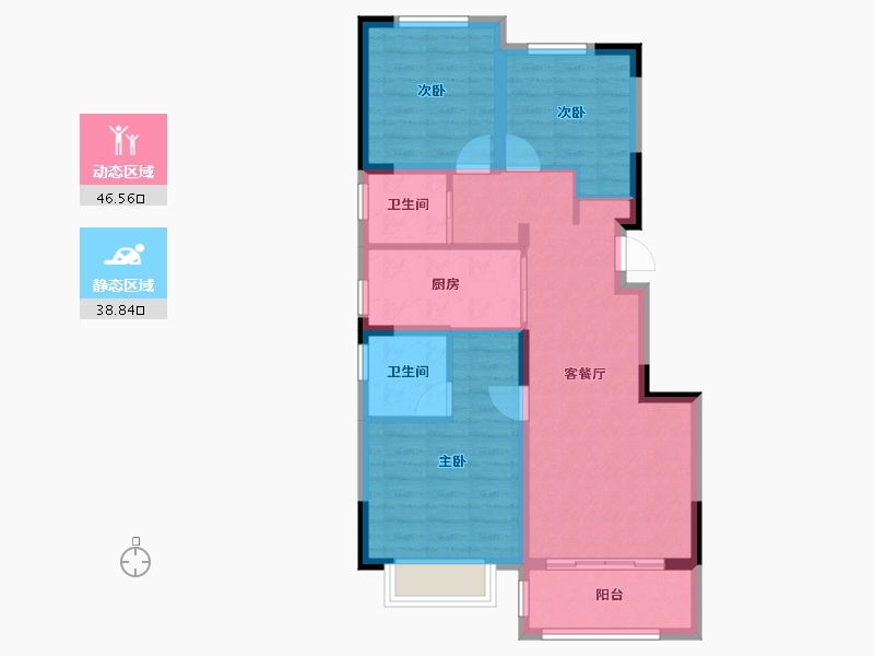 河南省-洛阳市-洛阳建业鸾州府-76.00-户型库-动静分区