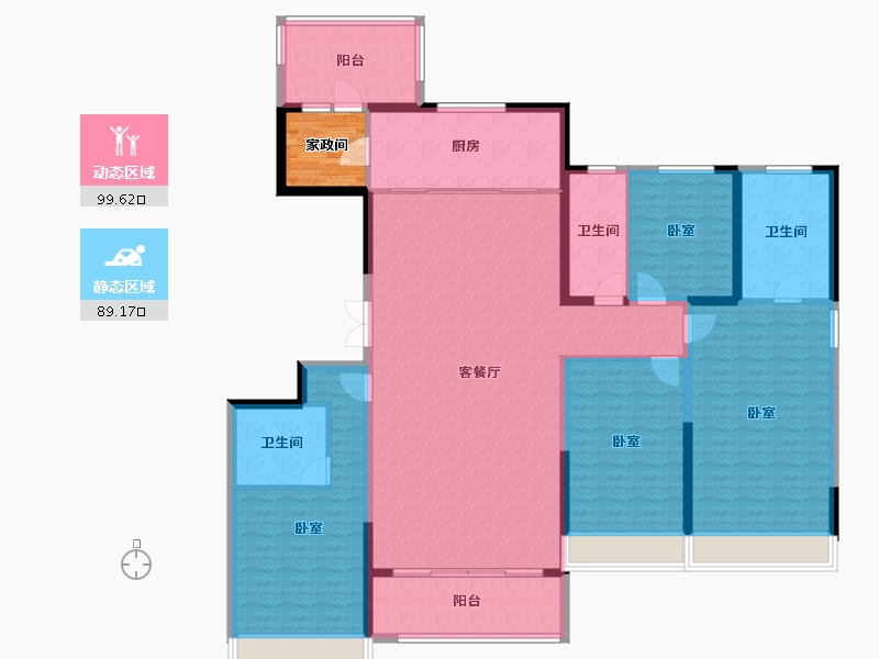 河北省-唐山市-唐城·壹零壹-177.00-户型库-动静分区