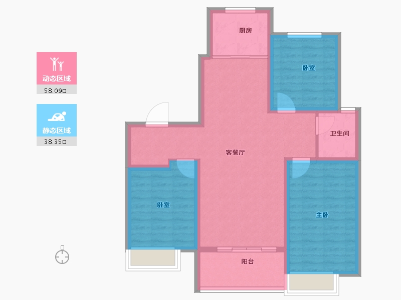 山东省-德州市-东城壹号院-86.40-户型库-动静分区